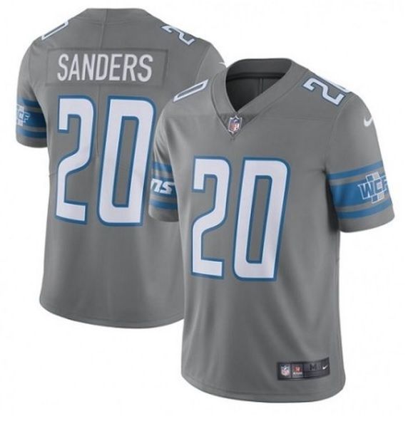Men Detroit Lions 20 Barry Sanders Nike Grey Color Rush Limited NFL Jersey